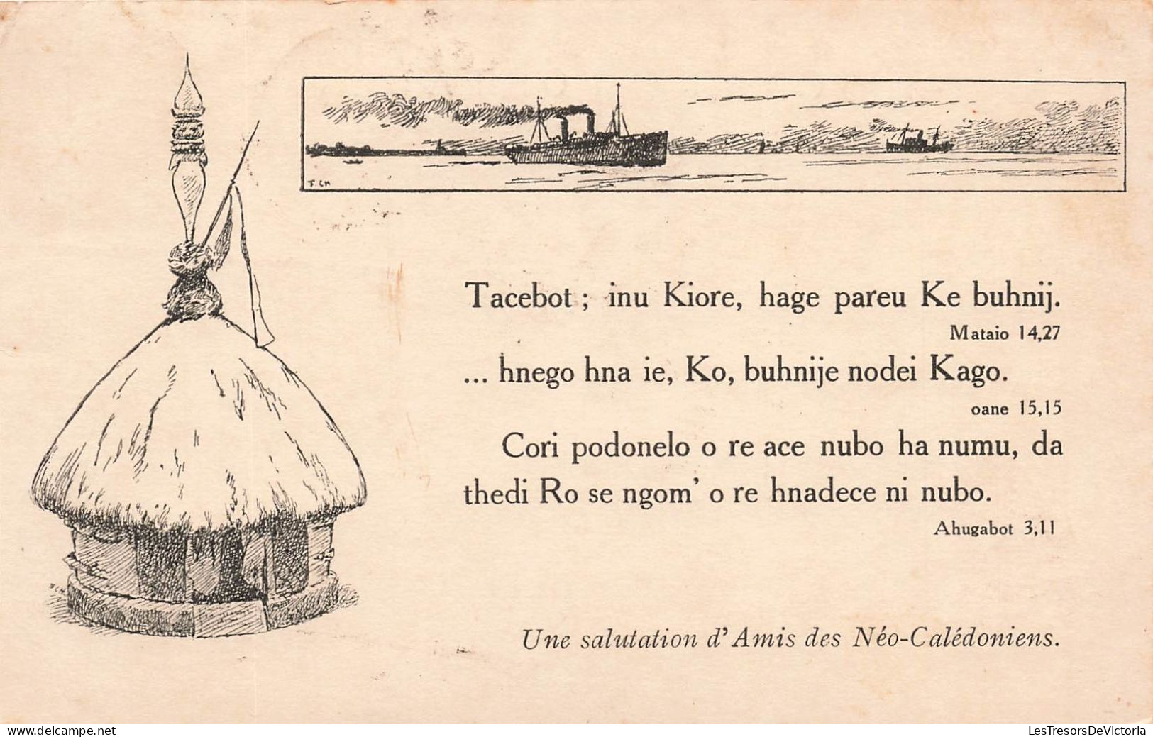 FRANCE - Tacebo - Inu Kiore - Hage Pareu Ke Buhnij - Une Salutations D'Amis Des Néo Calédoniens - Carte Postale Ancienne - Nouvelle Calédonie