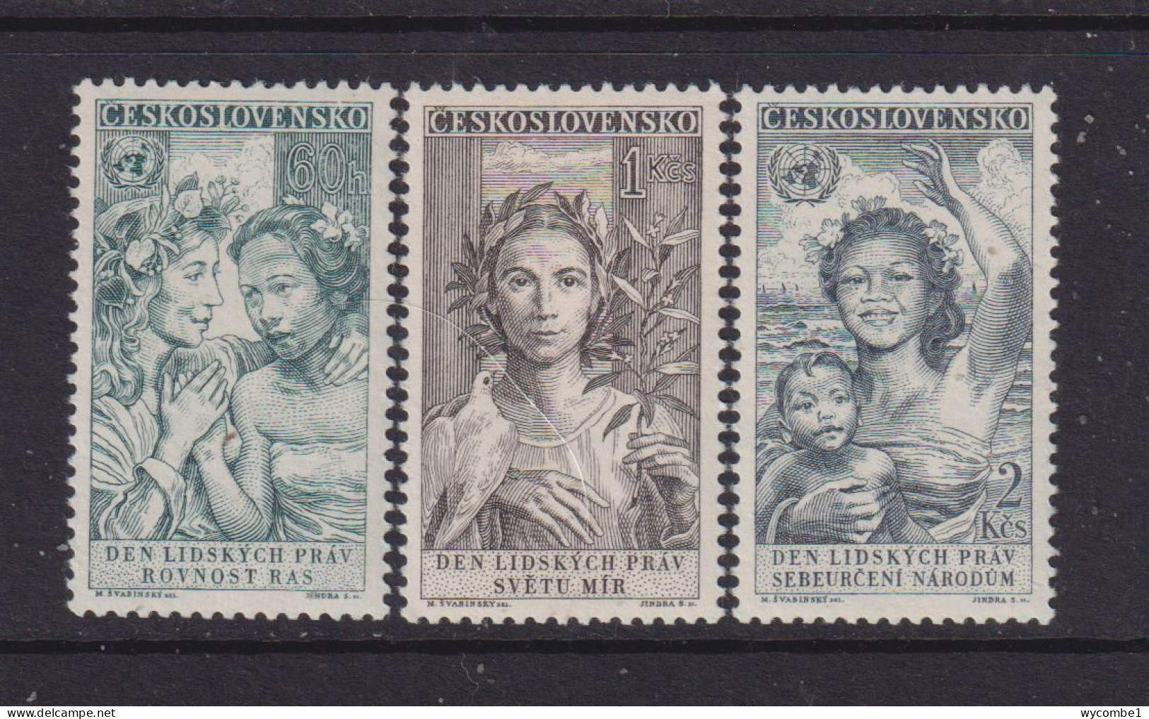 CZECHOSLOVAKIA  - 1959 Human Rights Set Never Hinged Mint - Unused Stamps