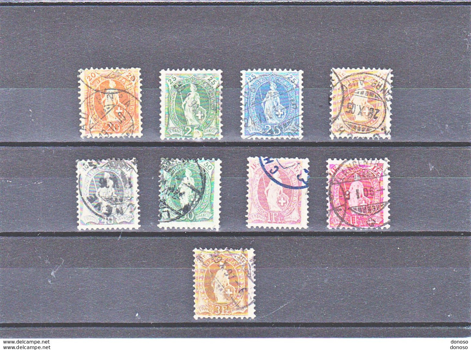 SUISSE 1882-1894 HELVETIA Yvert 71-75 + 77-80 Oblitérés, Used, Cote : 78 Euros - Usati