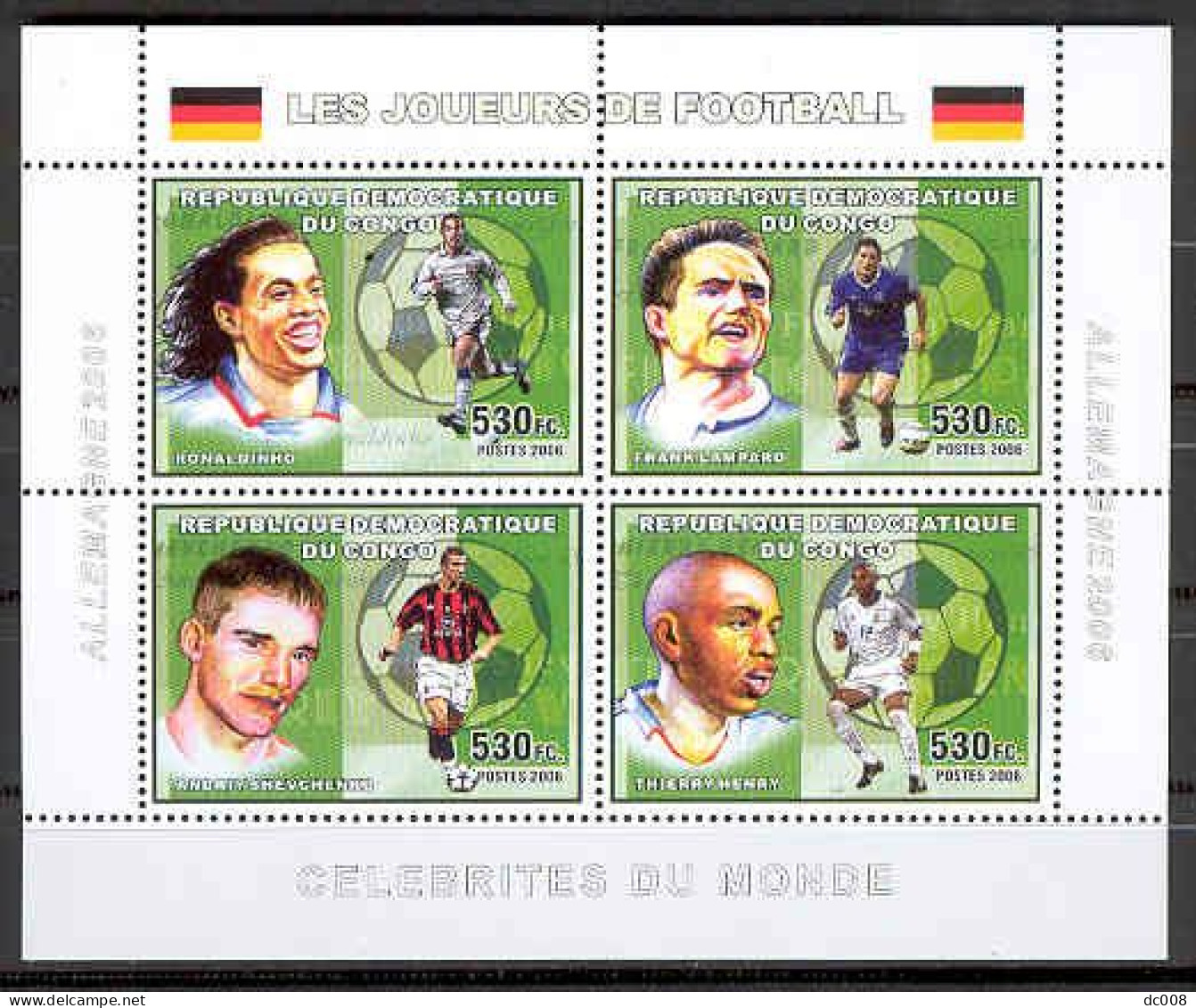 COB 2372-5 + BL394-7 Les Joueurs De Football Complet-volledig 5 Blocs - Ungebraucht