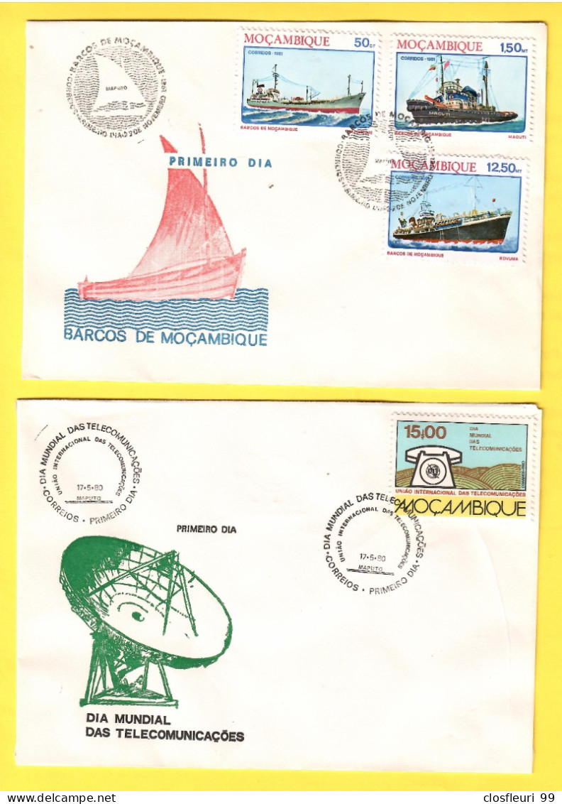 1 Bloc De 1975, 5 Entiers Postaux, 8 Enveloppes FDC Ou Aviation - Mozambico