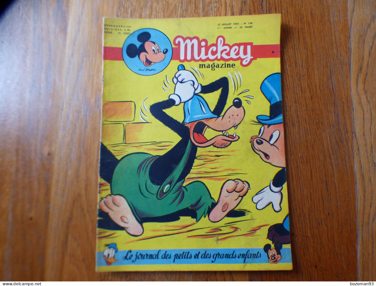 JOURNAL MICKEY BELGE N° 198  Du 22/07/1954  COVER  GRAND MECHANT LOUP - Journal De Mickey