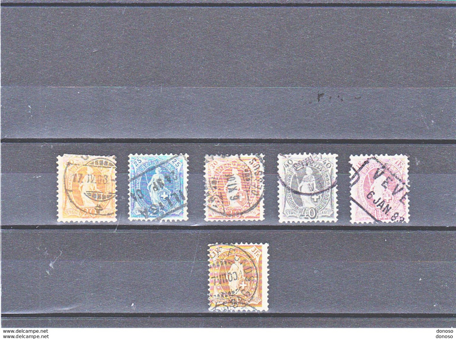 SUISSE 1882-1904 HELVETIA DEBOUT Yvert 71 + 73-75 + 78 + 80 Oblitérés, Used, Cote : 49 Euros - Gebruikt