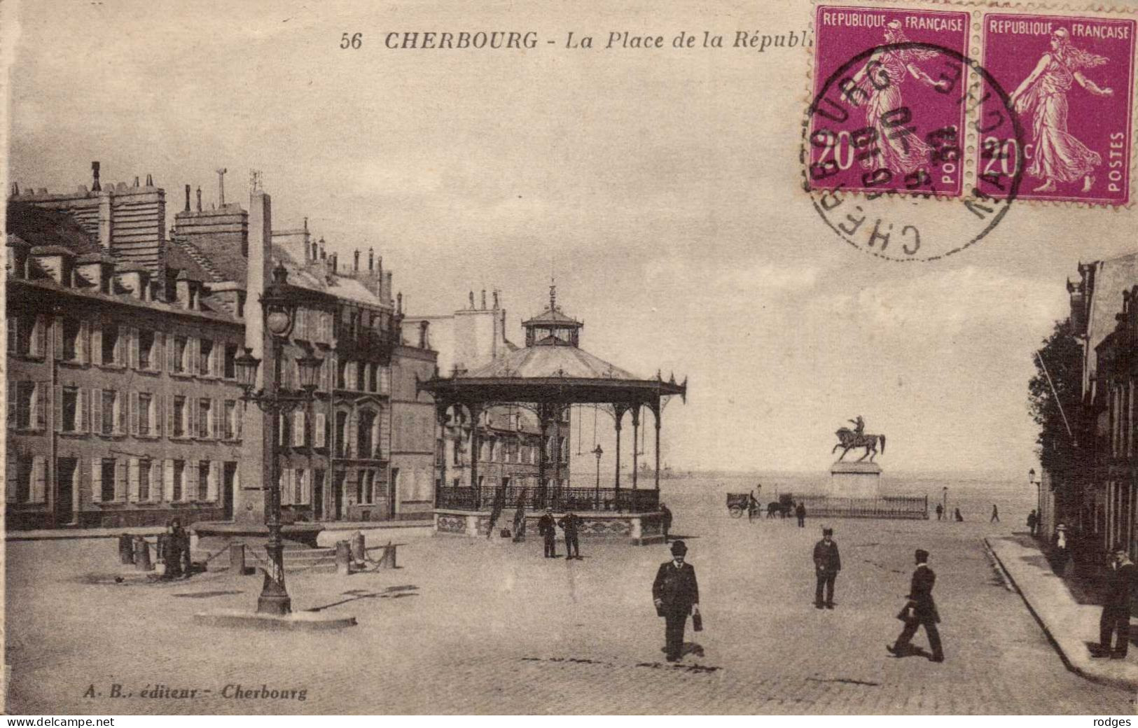 50 , Cpa  CHERBOURG , 56 , La Place De La République (13421) - Cherbourg