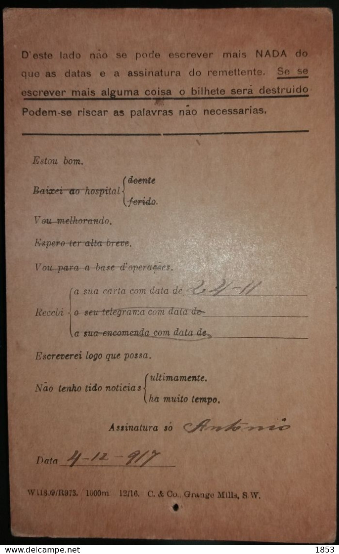 WWI - CENSURAS - SERVIÇO DE CAMPANHA - Covers & Documents