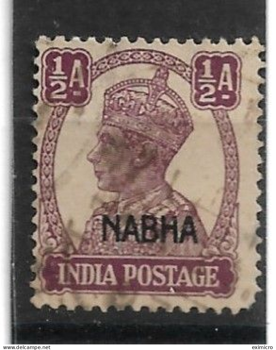 INDIA - NABHA 1942 ½a SG 106 FINE USED Cat £2.50 - Nabha