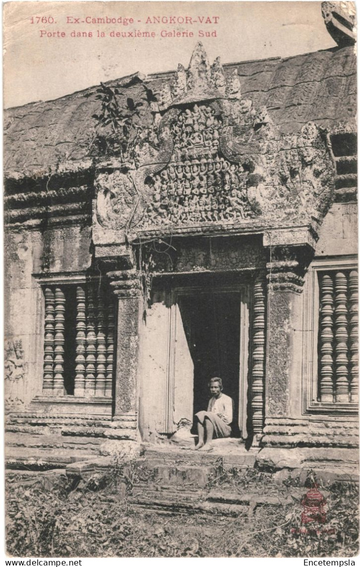CPA Carte Postale Cambodge Angkor Vat Porte Dans La Deuxième Galerie Sud  1919 VM79951 - Kambodscha