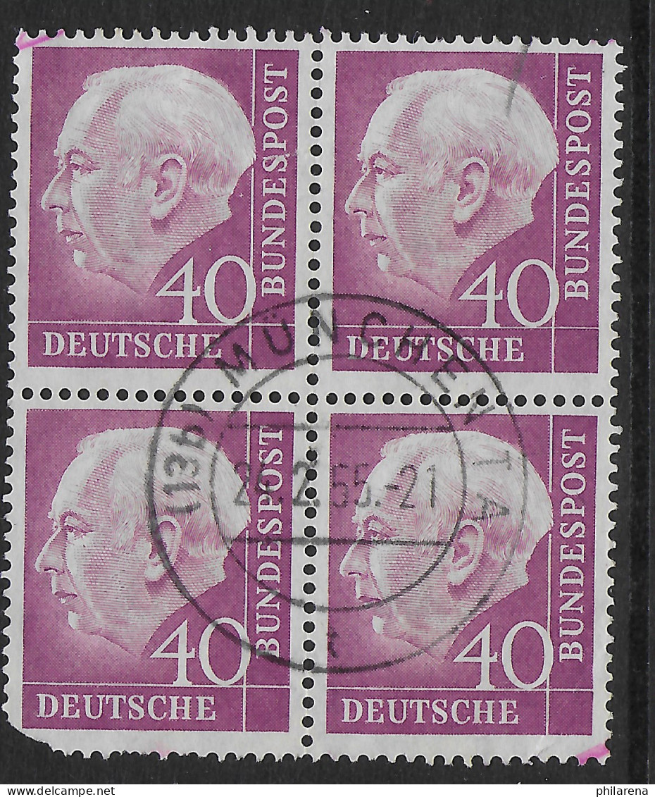 Bund: MiNr. 188, Viererblock, Gestempelt, Zähnung Unten Links Weg - Used Stamps