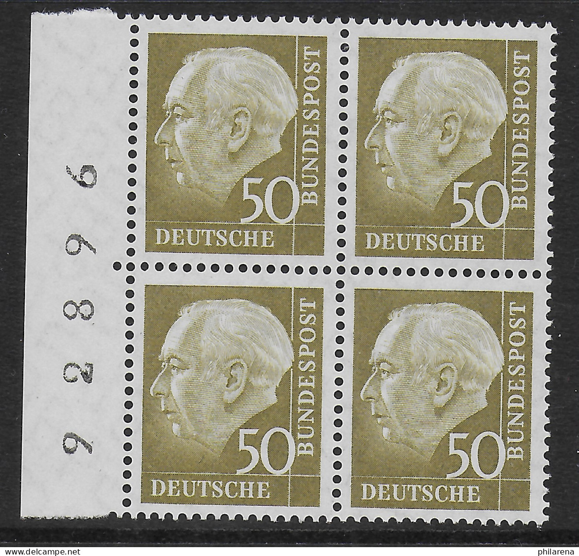 Bund: MiNr. 261, Postfrisch, **, Bogennummer, Viererblock - Unused Stamps