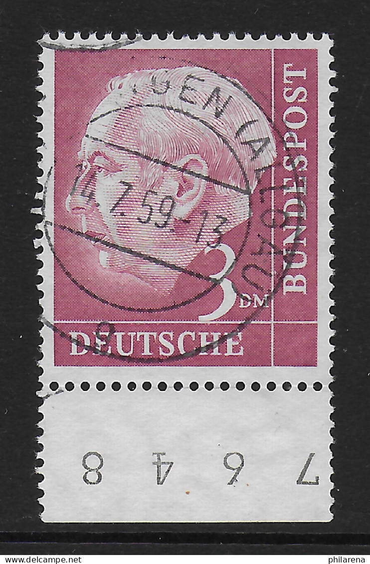 Bund: MiNr. 196, Unterrand Mit Bogennummer, Gestempelt 1959 - Usati