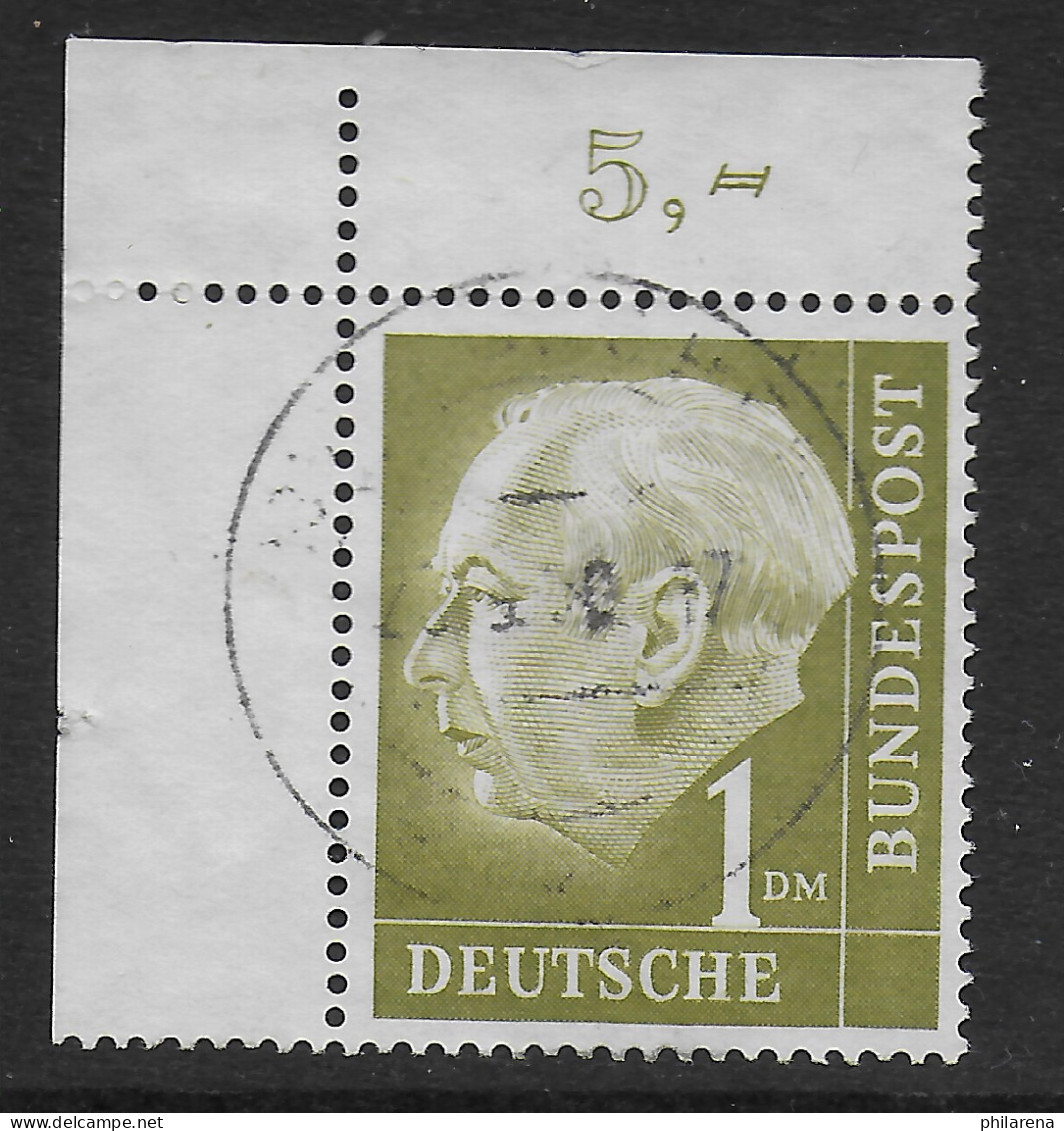 Bund: MiNr. 194, Ecke E1, Durchgezähnt, Gestempelt - Used Stamps