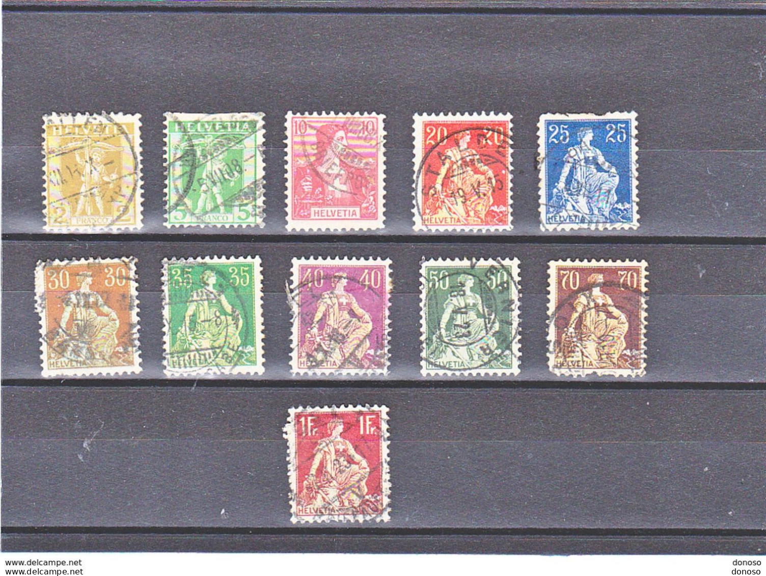 SUISSE 1907 Yvert 113 + 115-116 + 119-126 Oblitérés, Used, Cote : 34.50 Euros - Oblitérés