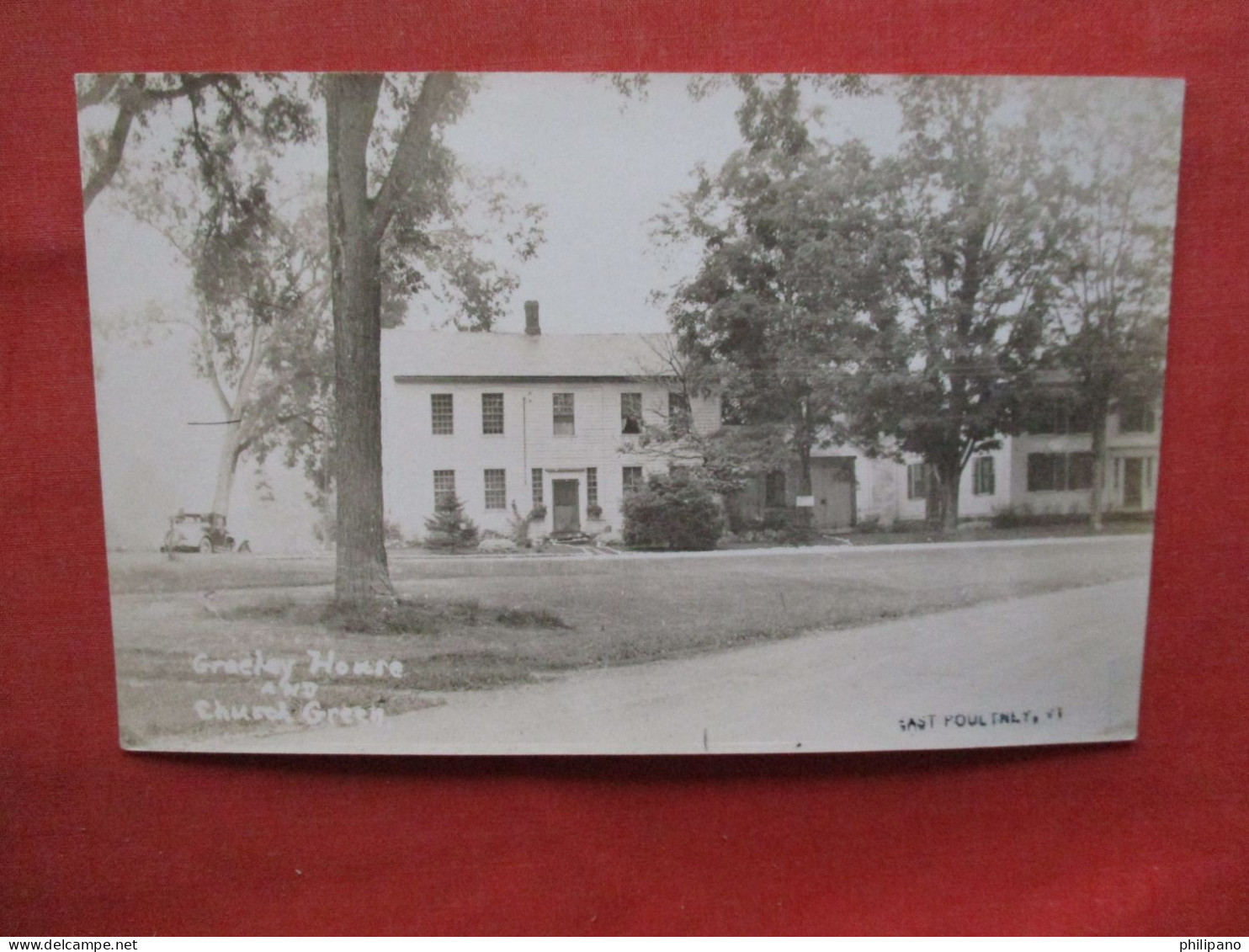 RPPC   Greeley House & Church BGreen.  - East Poultney, Vermont Vermont >   Ref 6392 - Otros & Sin Clasificación