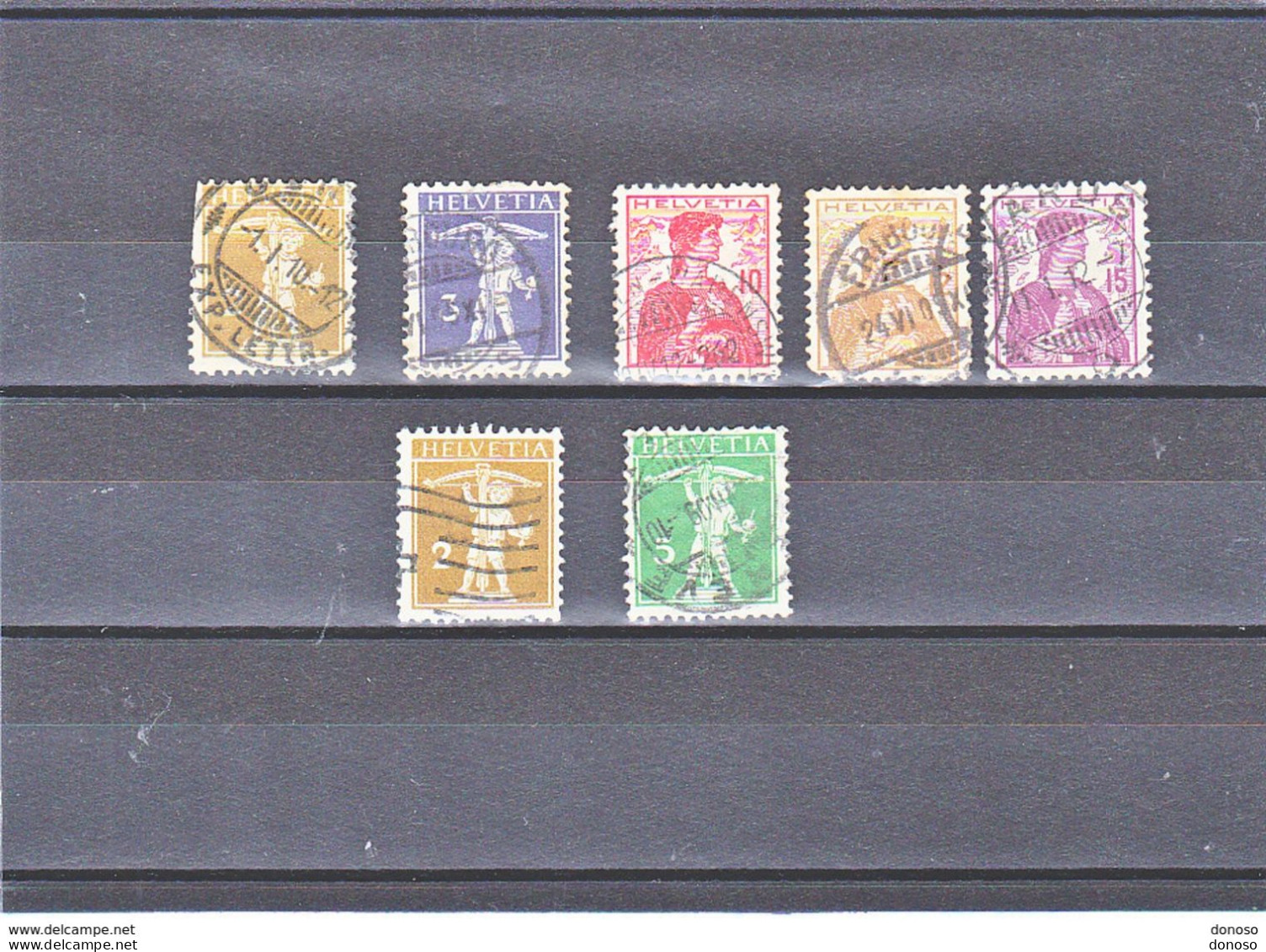 SUISSE 1909-1910 Yvert 128-129 + 131-133 + 134 + 136 Oblitérés, Used, Cote : 14 Euros - Used Stamps