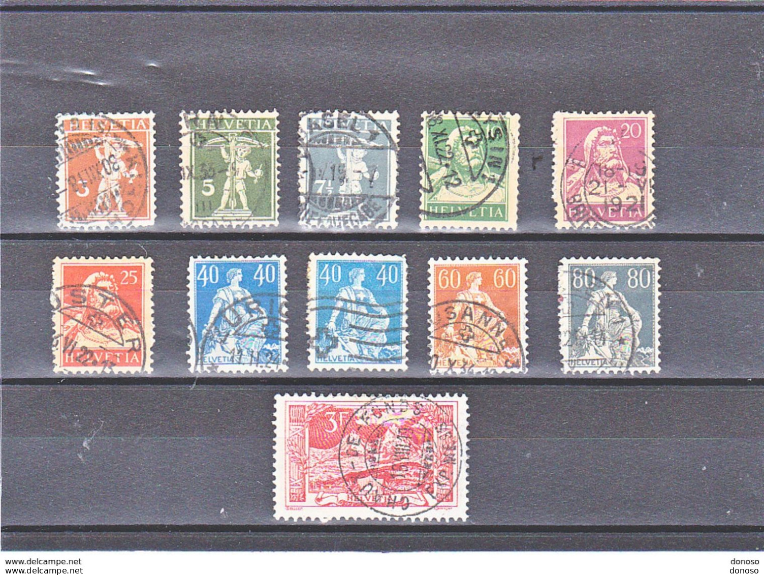 SUISSE 1917-1922 Yvert 158-167 + 164a  Oblitérés, Used, Cote : 9.65 Euros - Used Stamps
