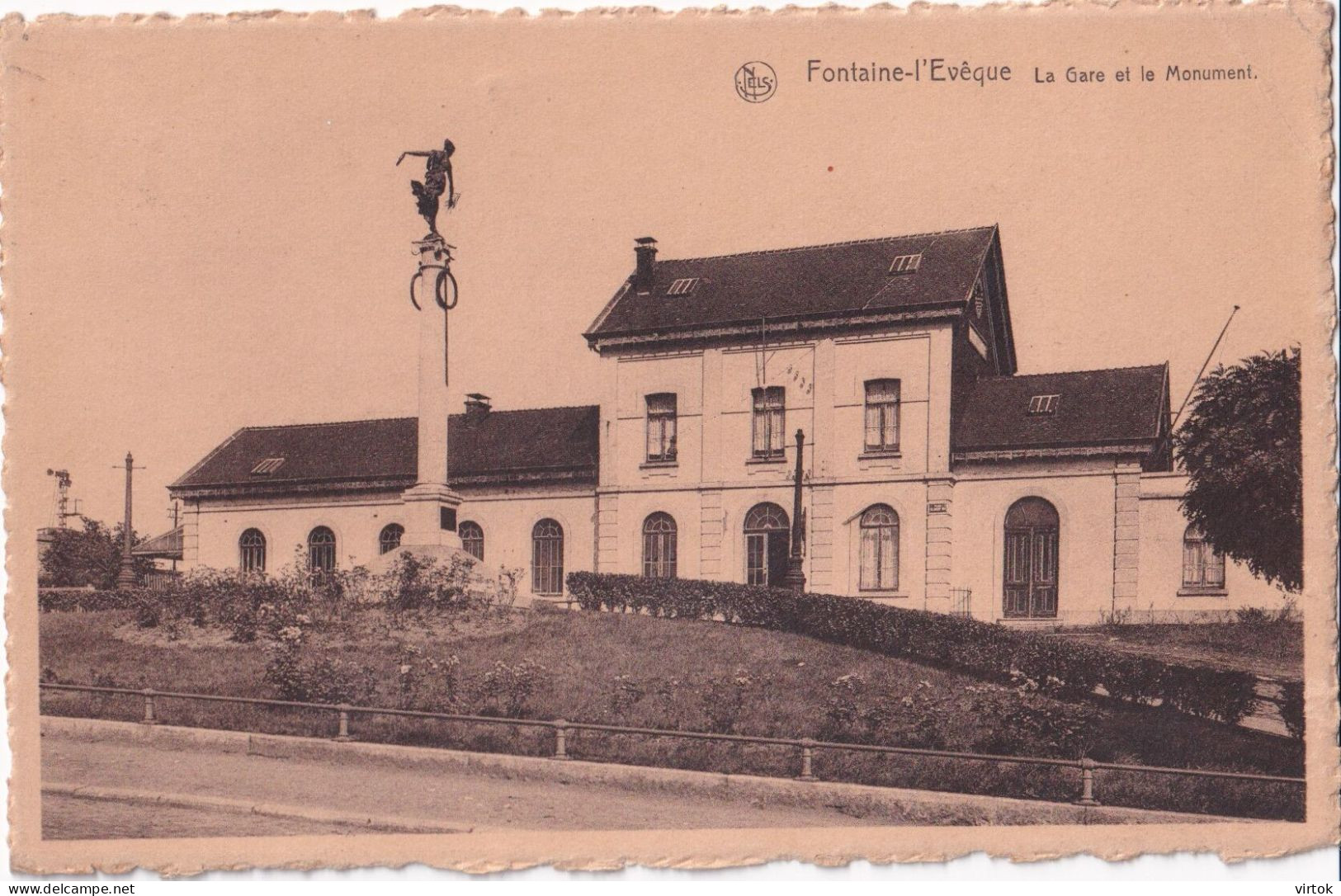 Fontaine-L'Evêque :  La Gare           ( Ecrit Avec Timbre ) - Fontaine-l'Eveque