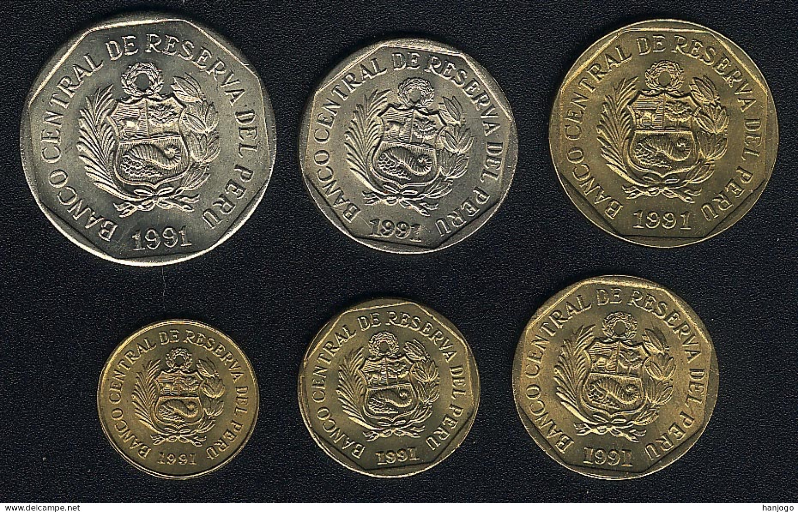 Peru, Satz 1991, 6 Münzen, UNC - Peru