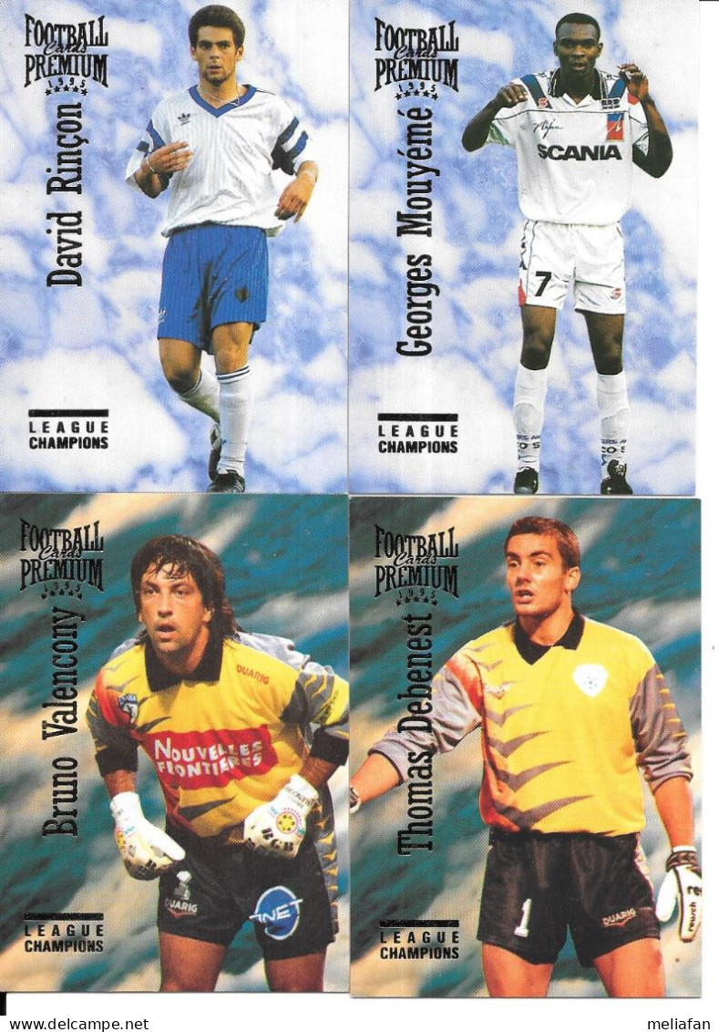 CV42 - CARTES PANINI PREMIUM 1995 - BRUNO VALENCONY - DAVID RINCON - GEORGES MOUYEME - THOMAS DEBENEST - Trading-Karten