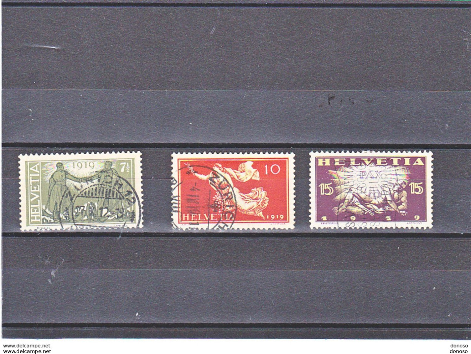 SUISSE 1919 PAIX Yvert 170-172, Michel 146-148 Oblitérés, Used, Cote : 15 Euros - Used Stamps