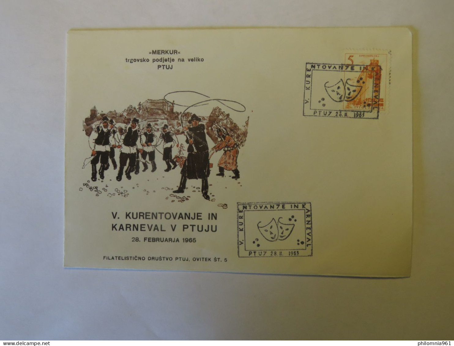 YUGOSLAVIA V. KURENTOVANJE IN KARNEVAL  V PTUJU 28. 2. 1965  FDC 1965 - Other & Unclassified