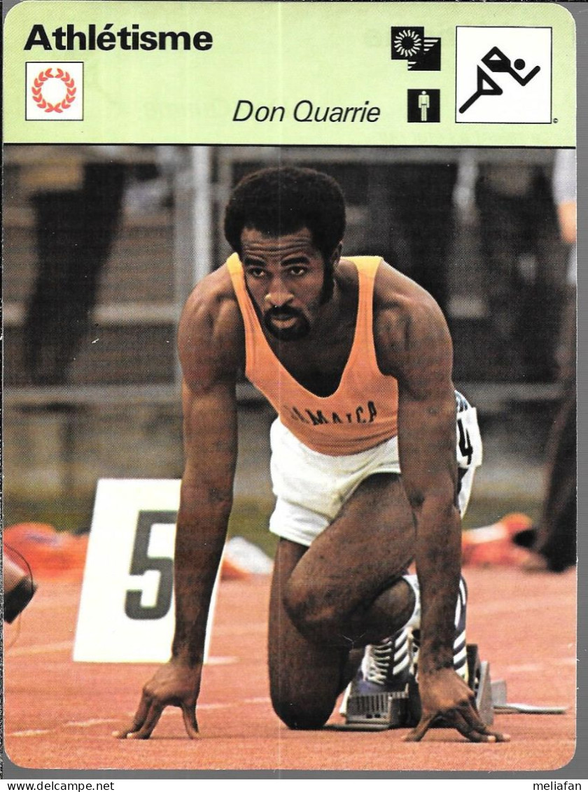 GF1011 - FICHES RENCONTRE - ATHLETISME - DON QUARRIE - HASELY CRAWFORD - HERBERT MCKENLEY - Athlétisme