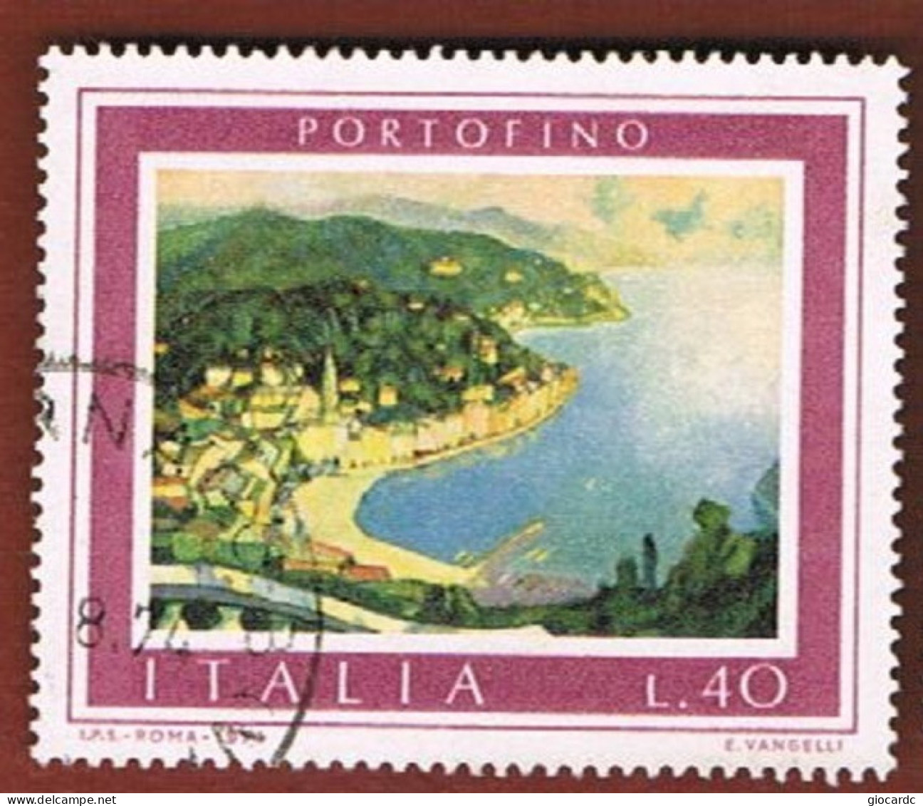 ITALIA REPUBBLICA  - UNIF. 1265   -  1974  TURISTICA: PORTOFINO          -   USATO - 1971-80: Usados