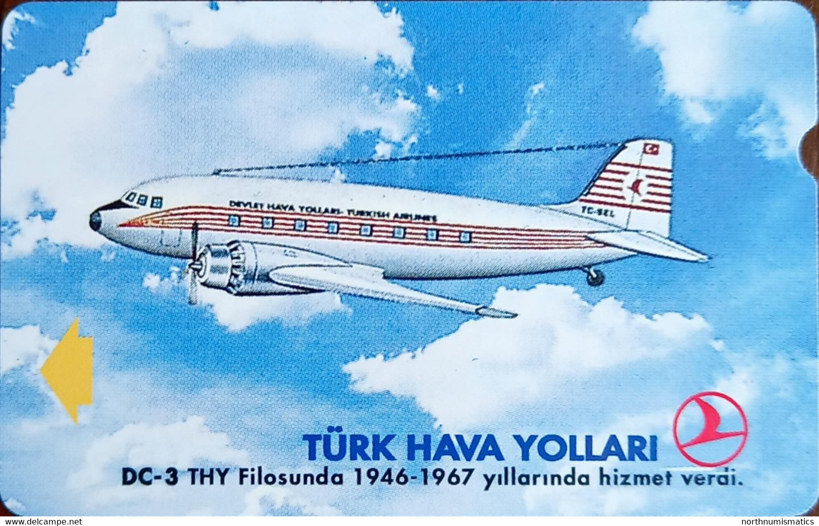 Turkey Phonecards THY Aircafts DC-3 PTT 60 Units Unc - Sammlungen