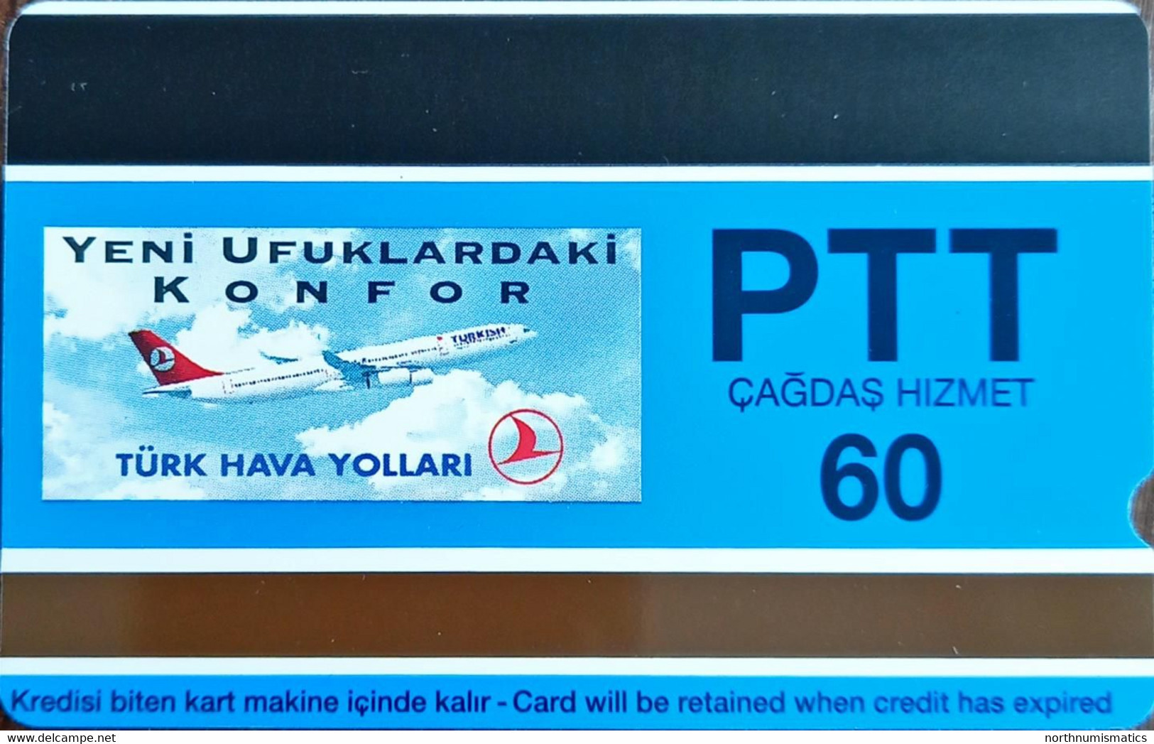 Turkey Phonecards THY Aircafts DC-3 PTT 60 Units Unc - Collezioni