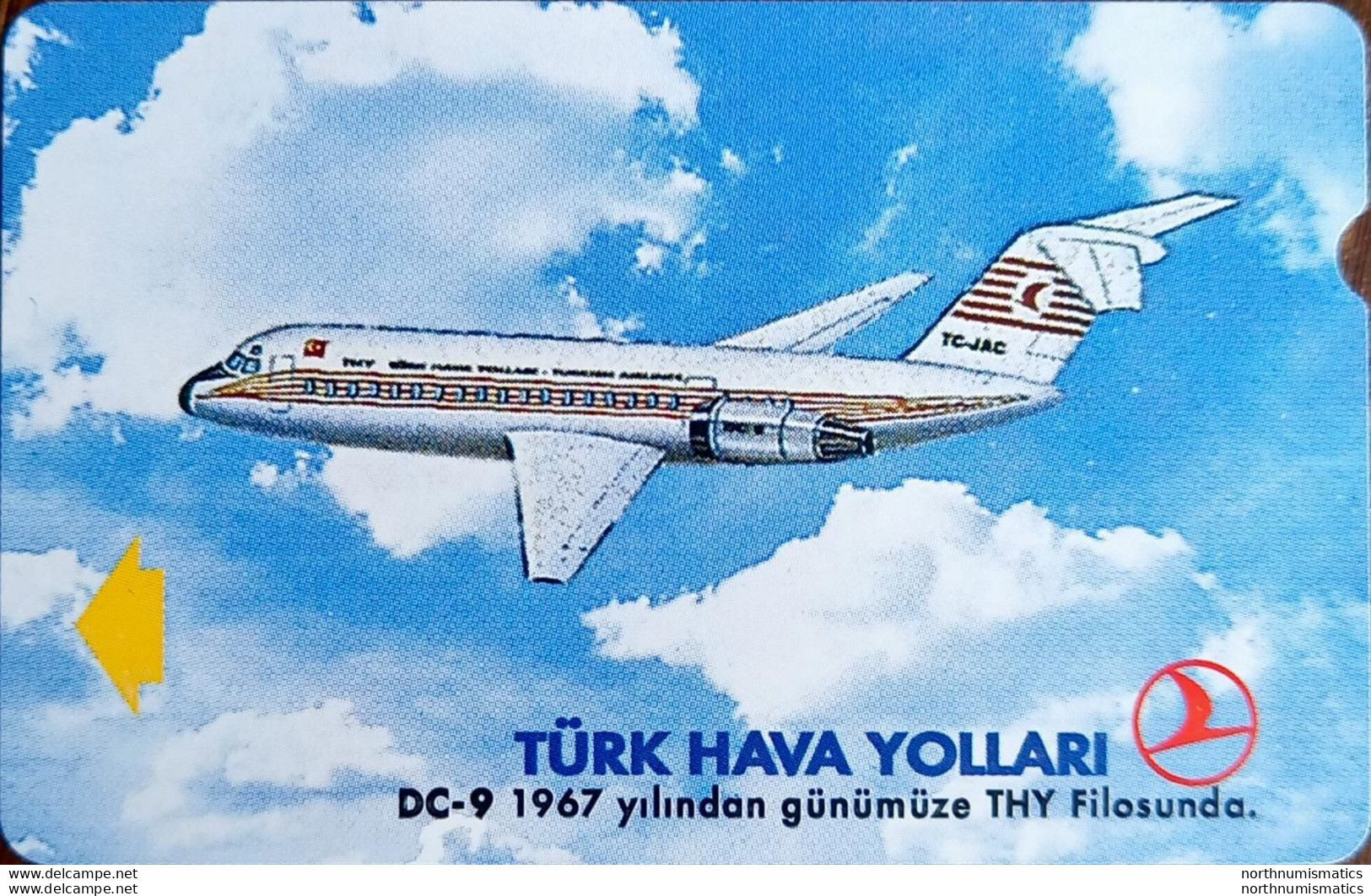 Turkıye Phonecards-THY DC-9 100 Units PTT Unused - Verzamelingen