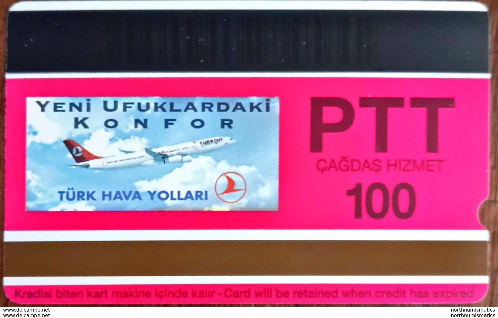 Turkıye Phonecards-THY Airbus 340 PTT 100 Units Unused - Collections