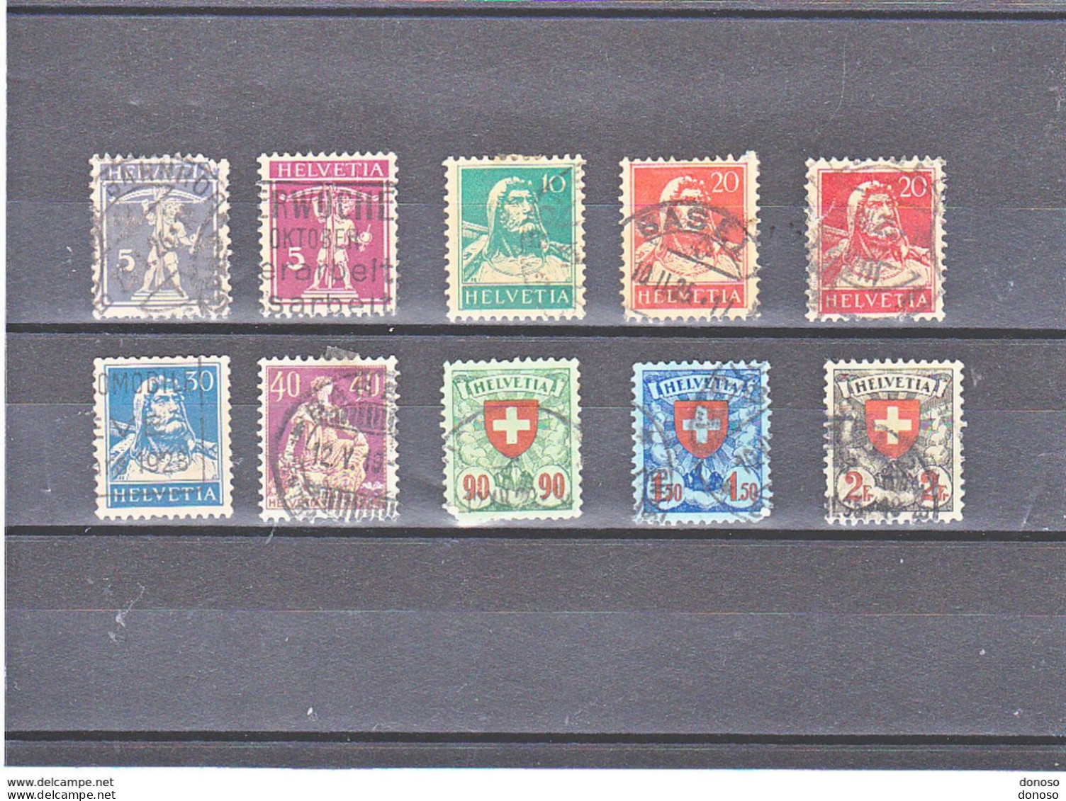 SUISSE 1924 Yvert 197-198 + 200 + 202-203 + 205-206 + 208 + 210-211 Oblitéré, Used Cote : 22 Euros - Oblitérés