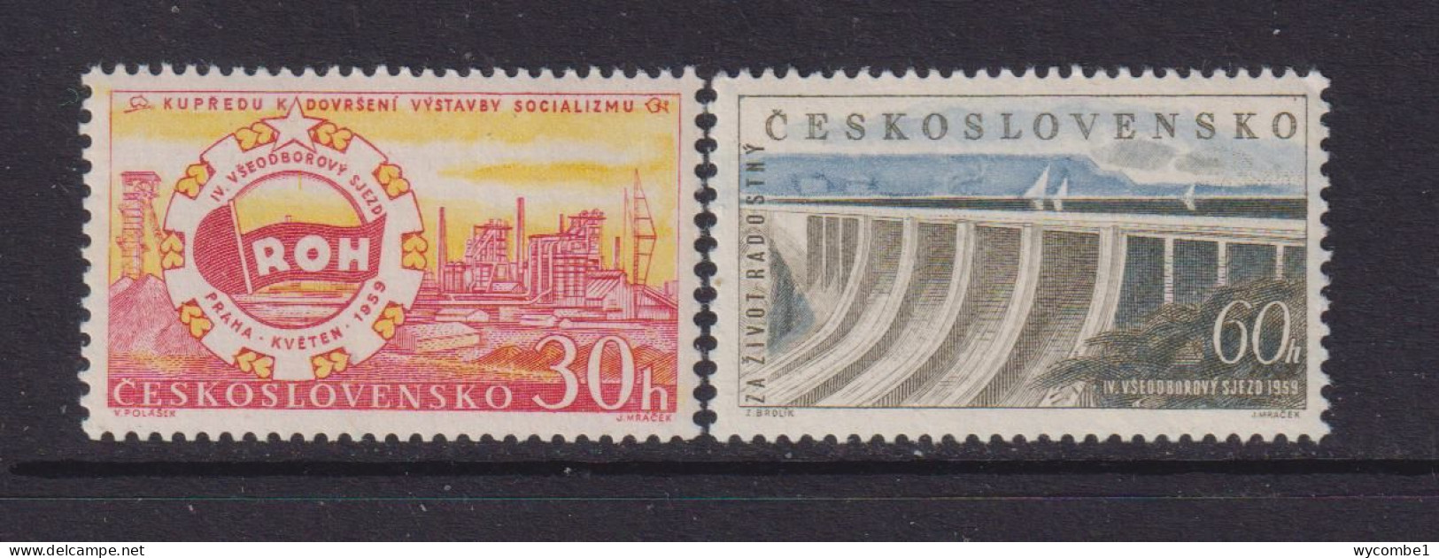 CZECHOSLOVAKIA  - 1959 Trade Union Congress Set Never Hinged Mint - Nuovi