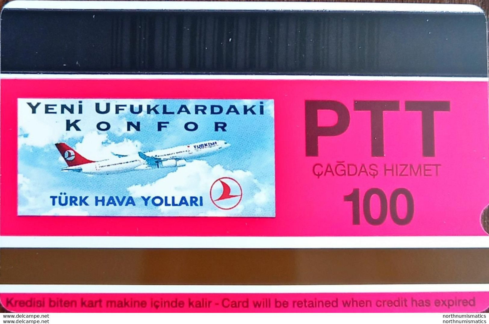 Turkıye Phonecards-THY Dragon Rapid 100 Units PTT Unused - Collezioni