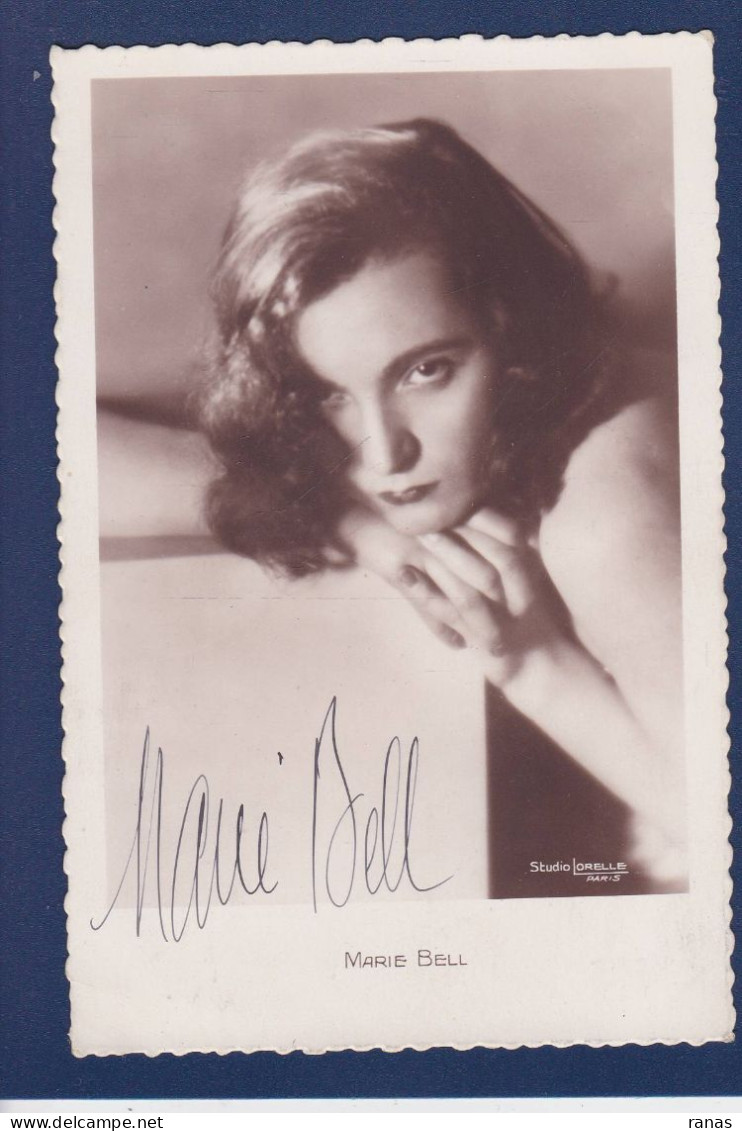 CPA Autographe Signature Artiste Marie Bell Non Circulée Voir Dos Cachet Photographe - Actors & Comedians