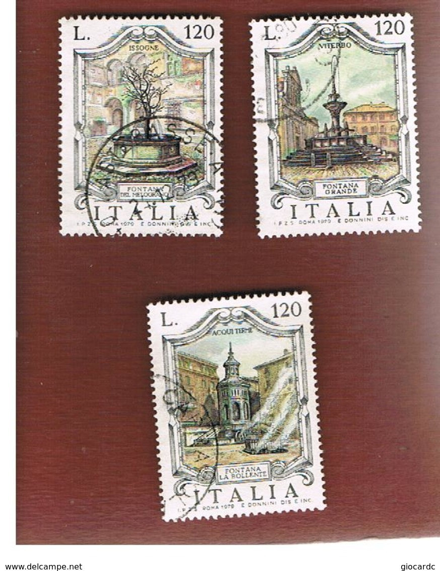 ITALIA REPUBBLICA  - UNIF. 1473.1475    -  1979   FONTANE ITALIANE  (COMPLET SET OF 3)          -   USATO - 1971-80: Afgestempeld