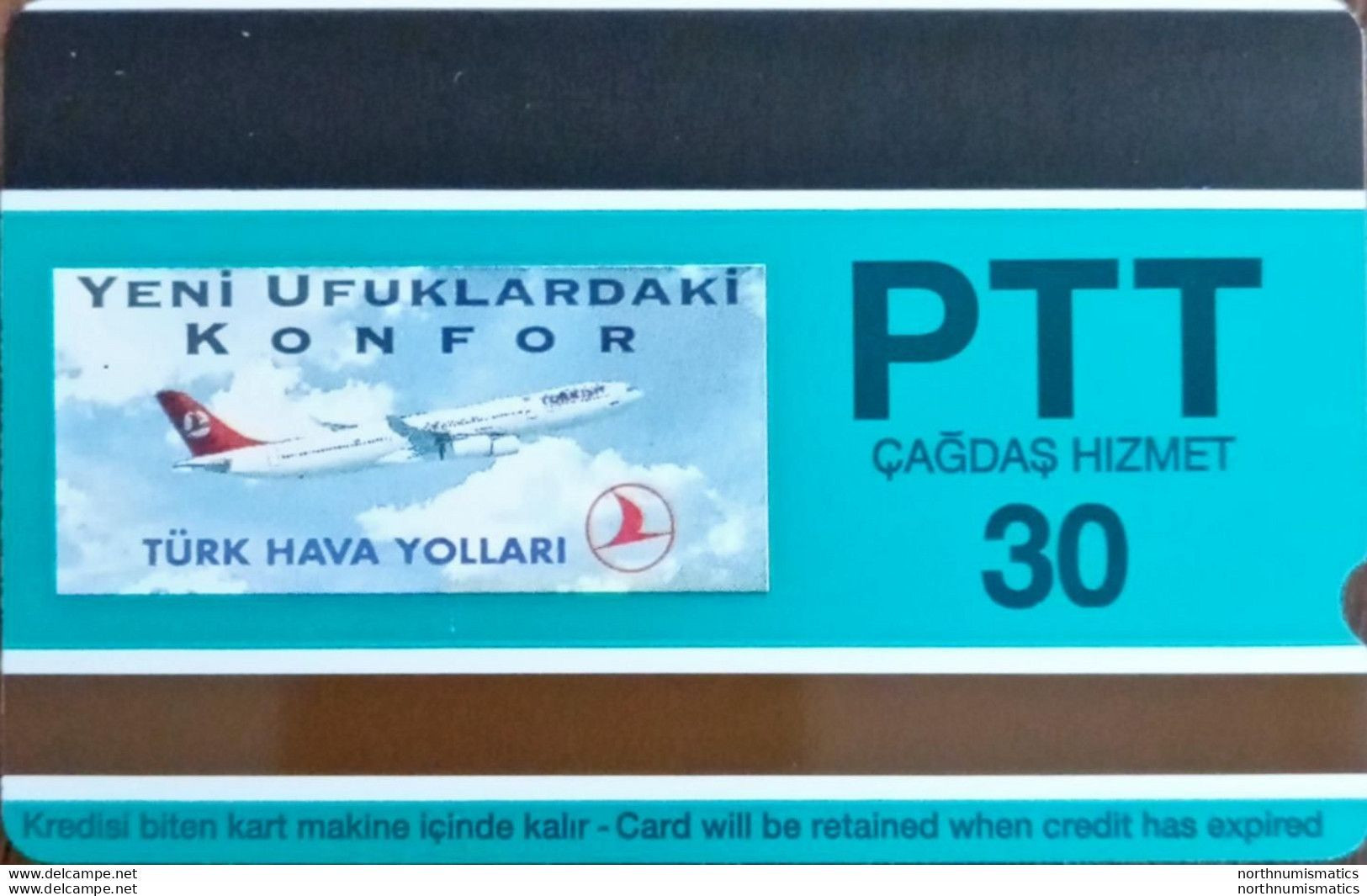 Turkıye Phonecards-THY Boing 737 PTT 30 Units Unused - Collezioni