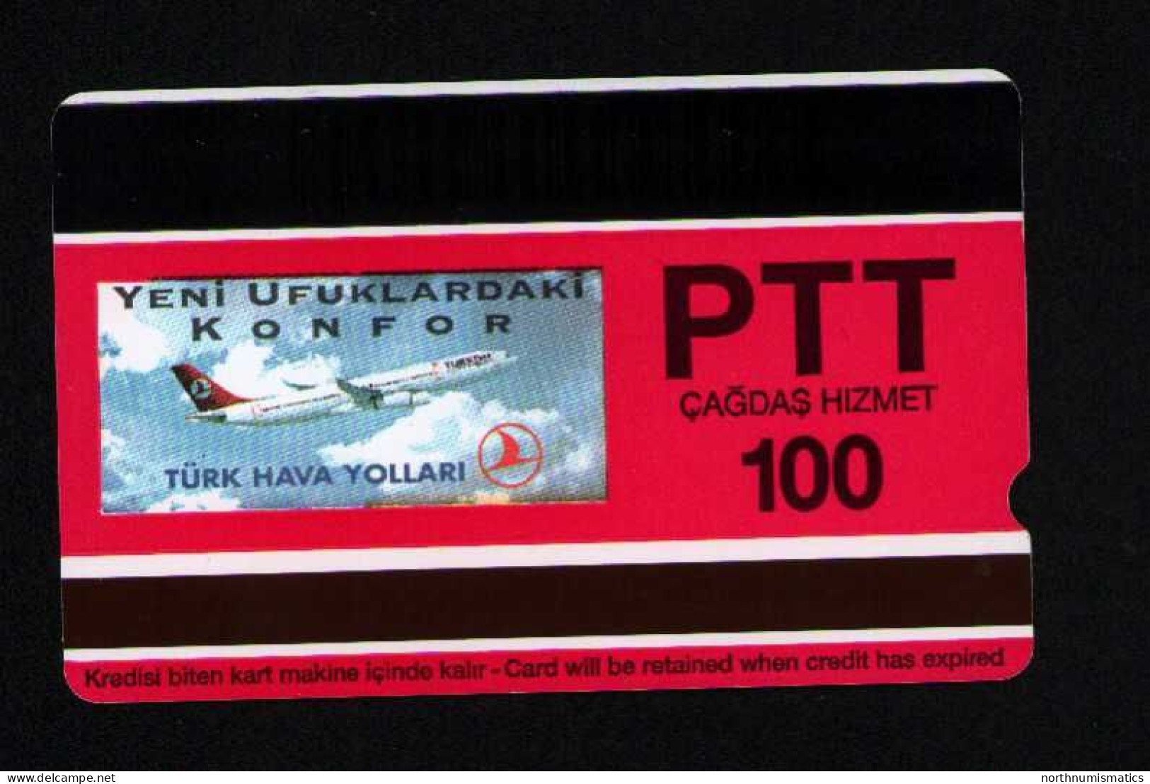 Turkıye Phonecards - THY Aircafts  Boing 737 PTT 100 Units Unc - Turquie