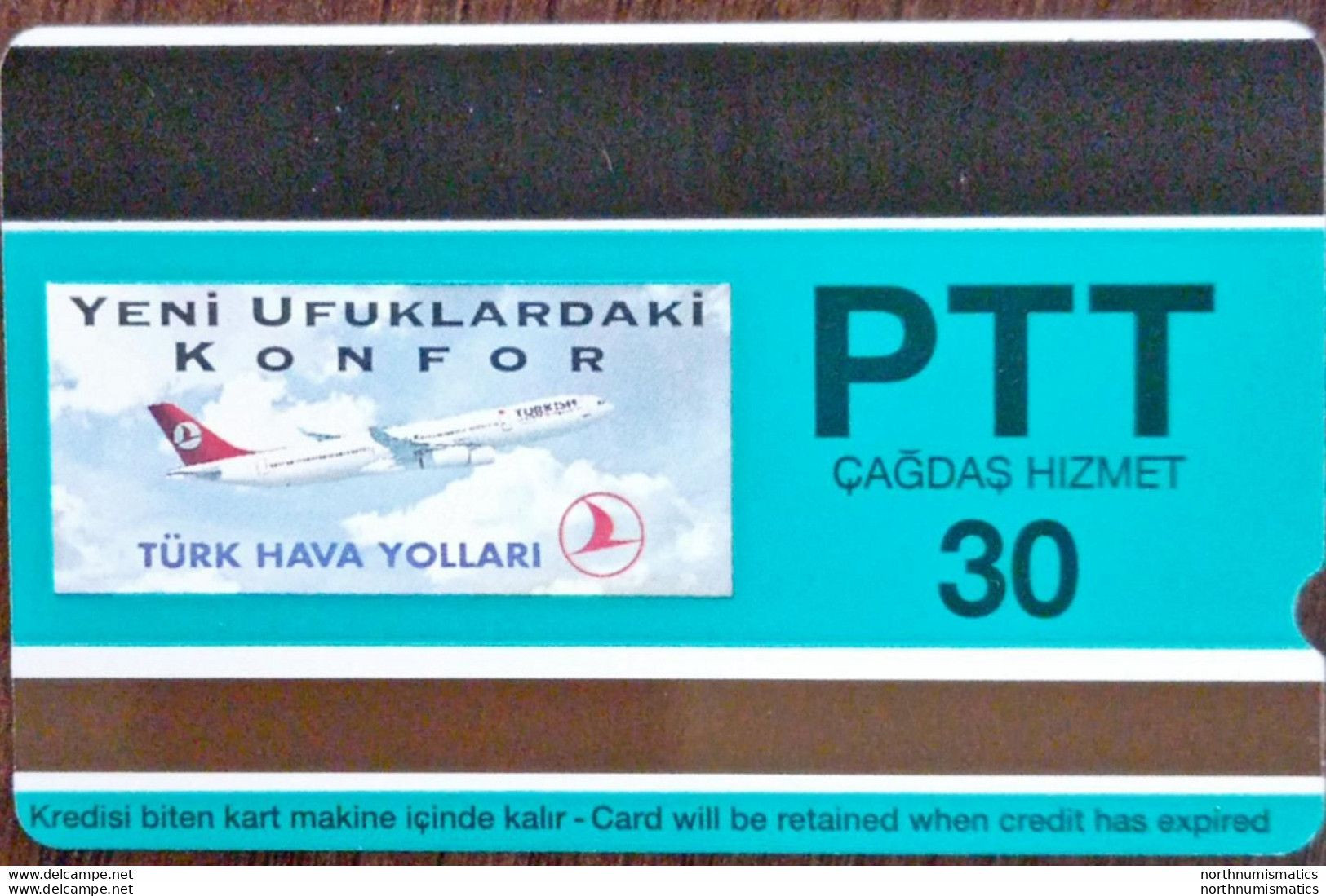 Turkıye Phonecards-THY King Bird 30 Units PTT Unused - Sammlungen