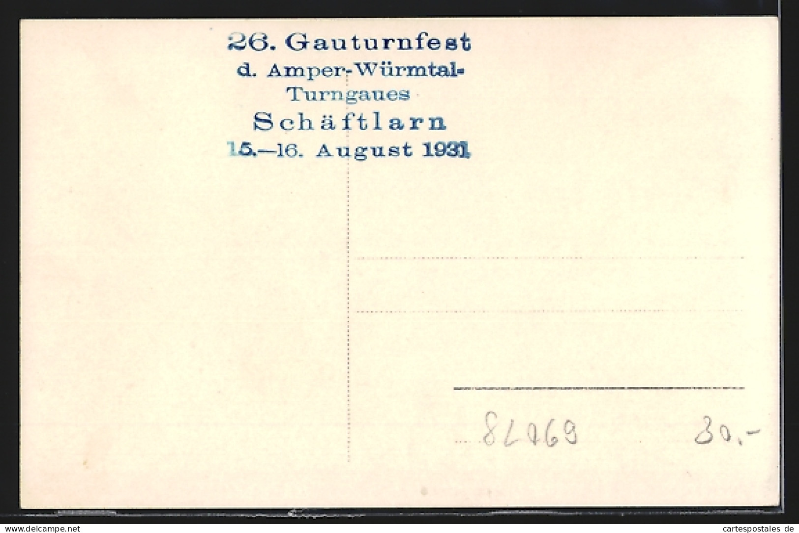 AK Schäftlarn, 26. Gauturnfest Des Amper-Würmtal-Turngaues 1931  - Sonstige & Ohne Zuordnung