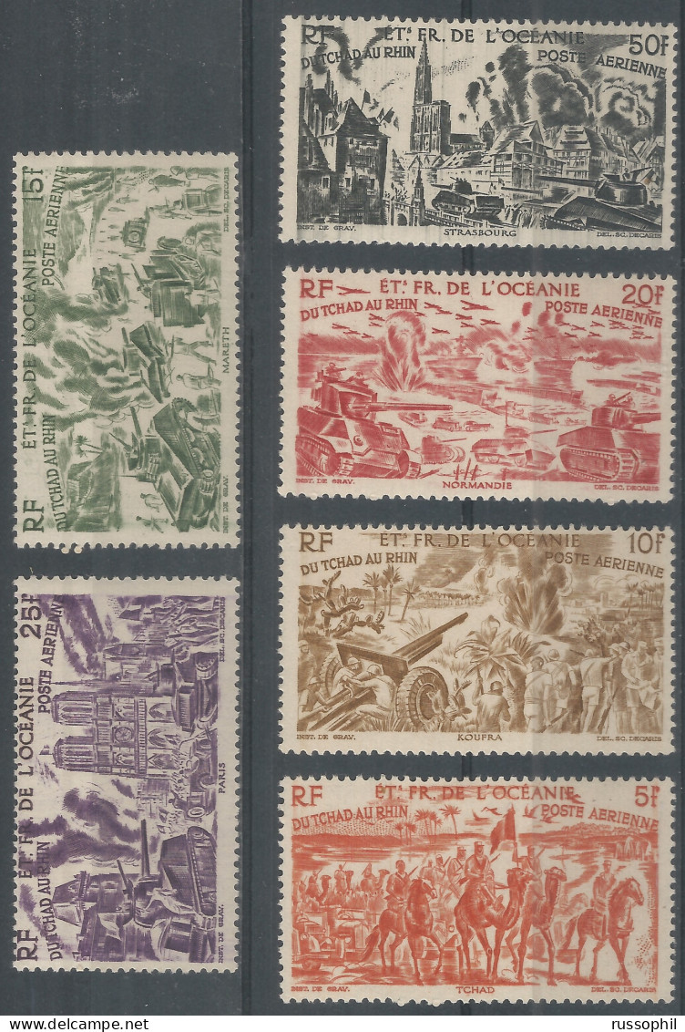 OCEANIE - FROM CHAD TO THE RHINE RIVER  - Yv #PA20 TO Yv #PA25 - (**/MNH) - 1946 - Ongebruikt