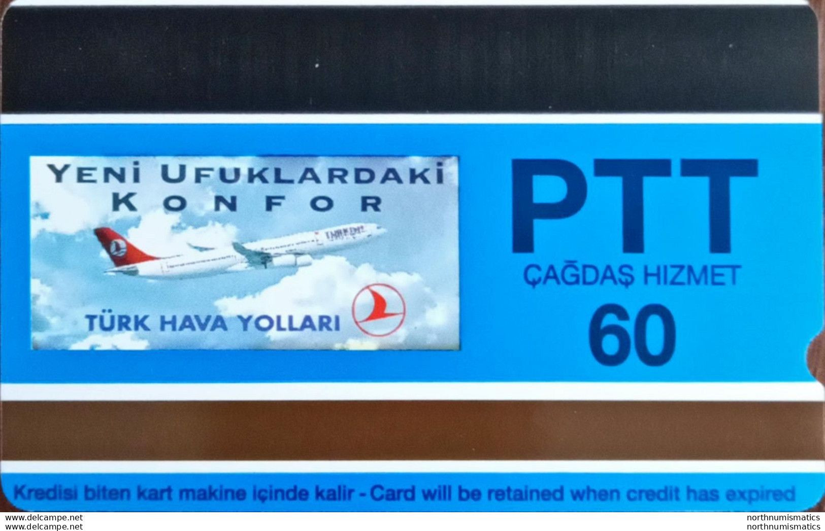 Turkey Phonecards THY Aircafts RJ 100 PTT 60 Units Unc - Collezioni