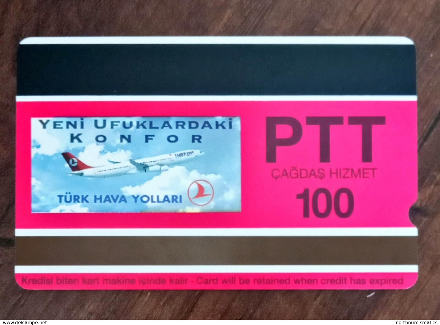 Turkey Phonecards THY Aircafts RJ 100 PTT 100 Units Unc - Colecciones