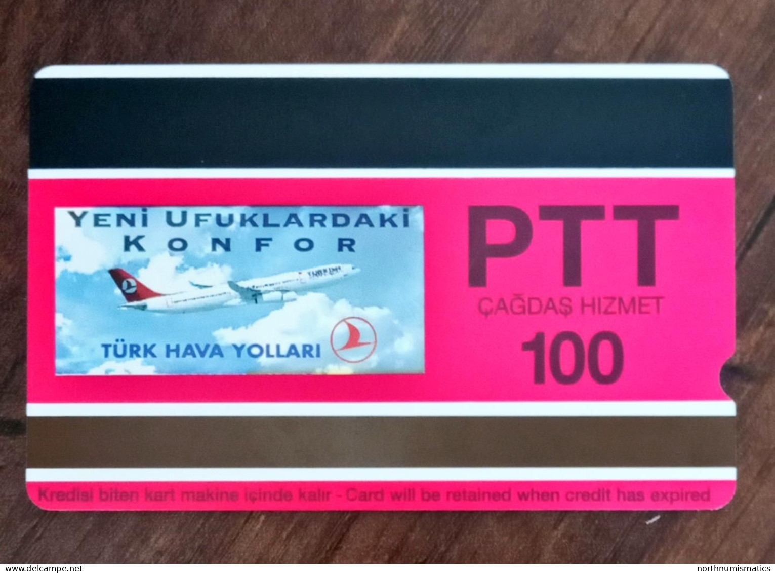 Turkey Phonecards THY Aircafts RJ 100 PTT 100 Units Unc - Verzamelingen