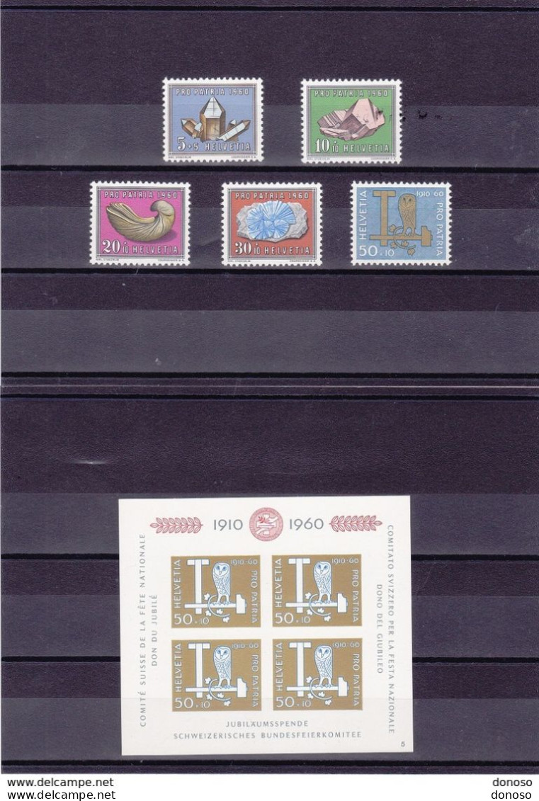 SUISSE 1960  POUR LA PATRIE Yvert 661-665 + BF 17 NEUF** MNH Cote : 35 Euros - Unused Stamps