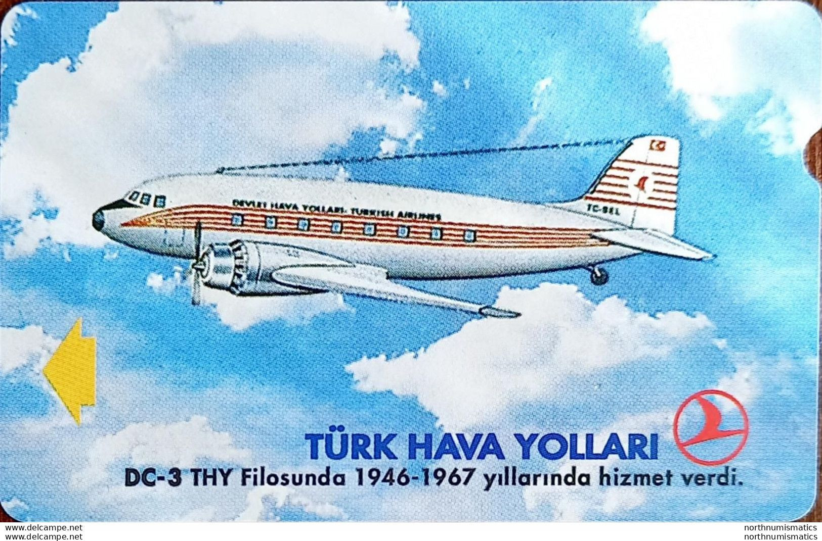 Turkey Phonecards THY Aircafts DC-3 PTT 100 Units Unc - Collections