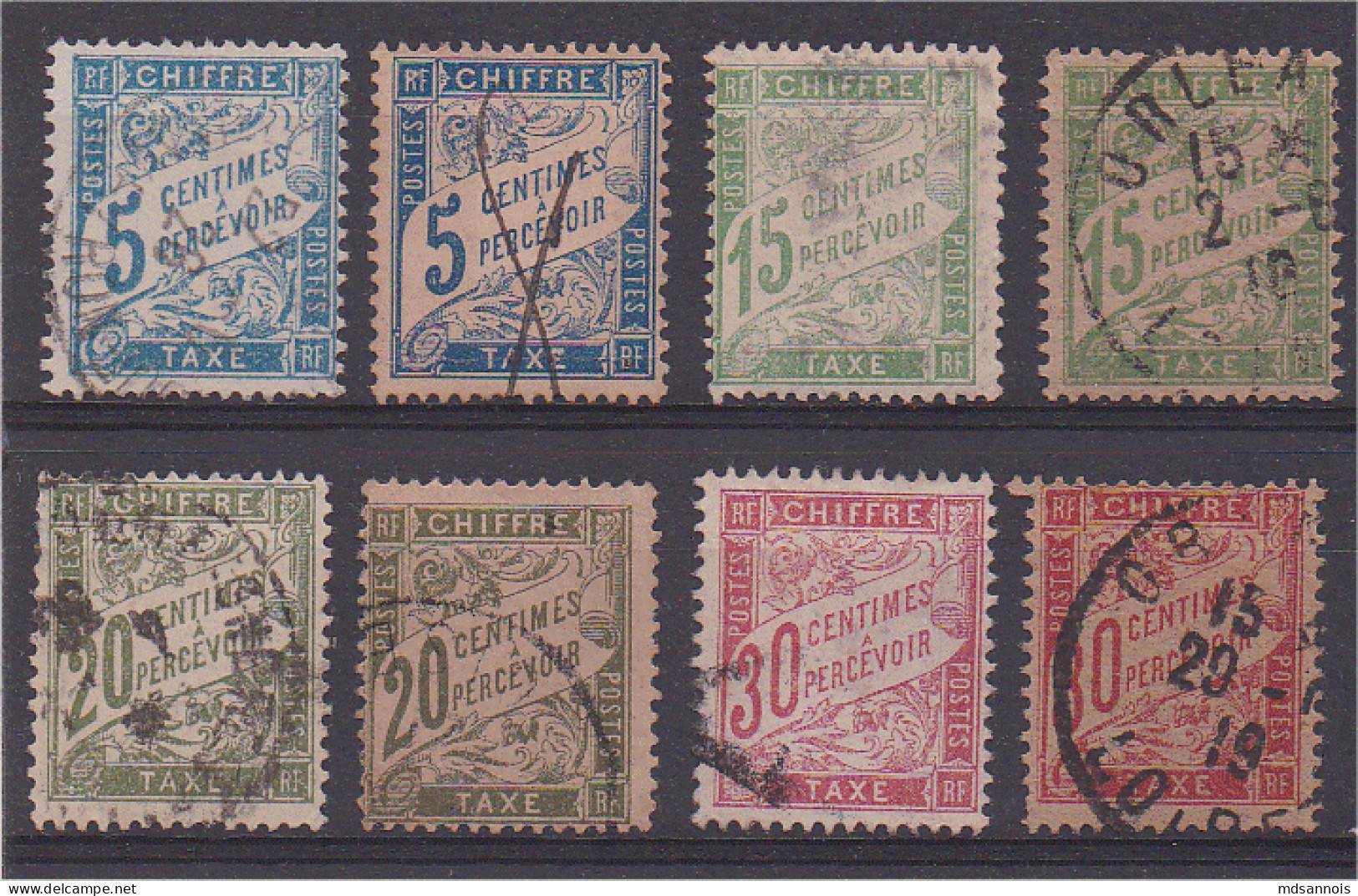 Taxe 1893-19035 Type Duval Lot N°28 Et 28a GC, 30 Et 30 A GC, 31 Et 31a GC, 33 Et 33a GC Scan Recto/verso - Otros & Sin Clasificación