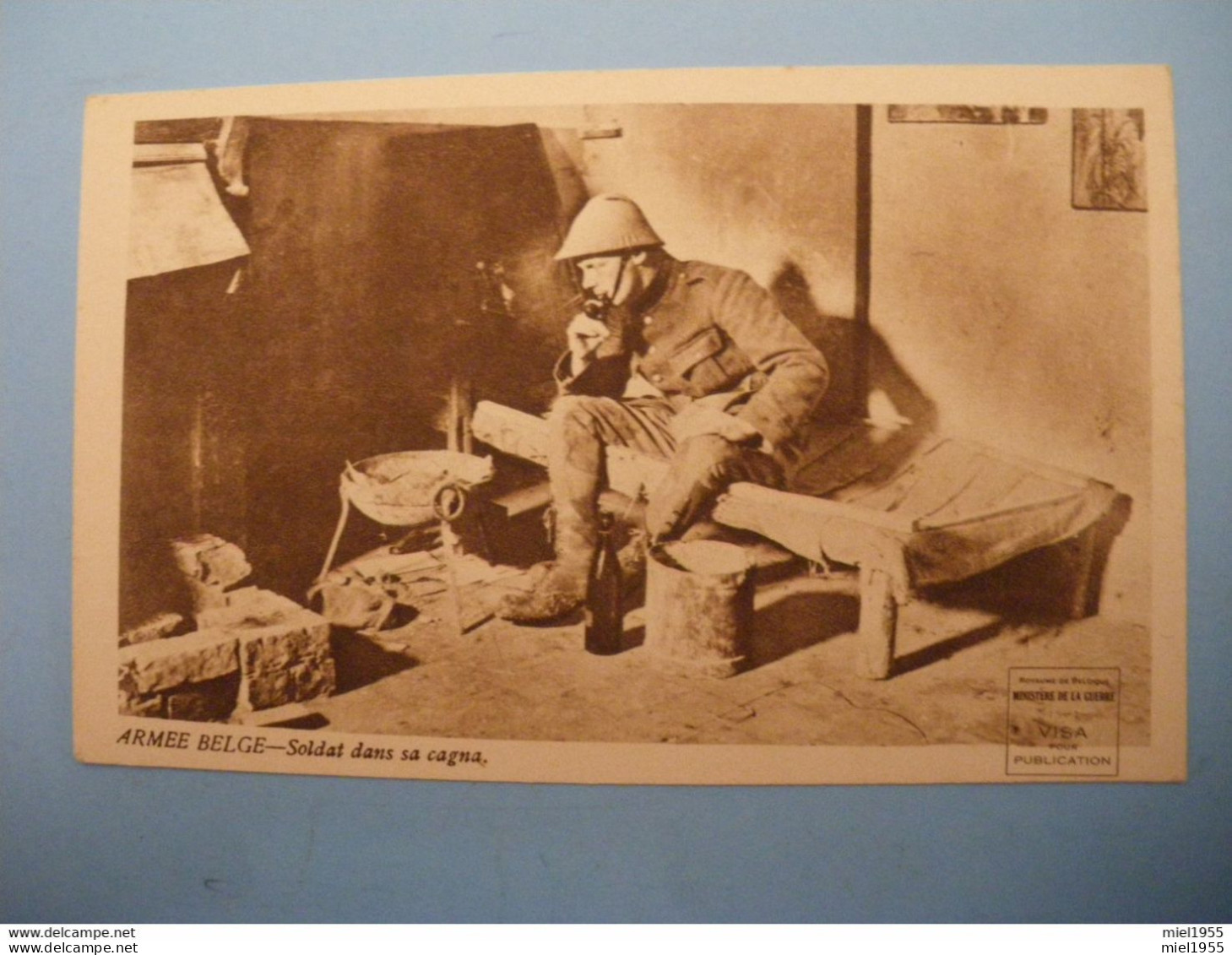 WW1 Armée Belge Soldat Dans Sa Cagna Emile VANDERVELDE (6 Photos) - Guerra 1914-18