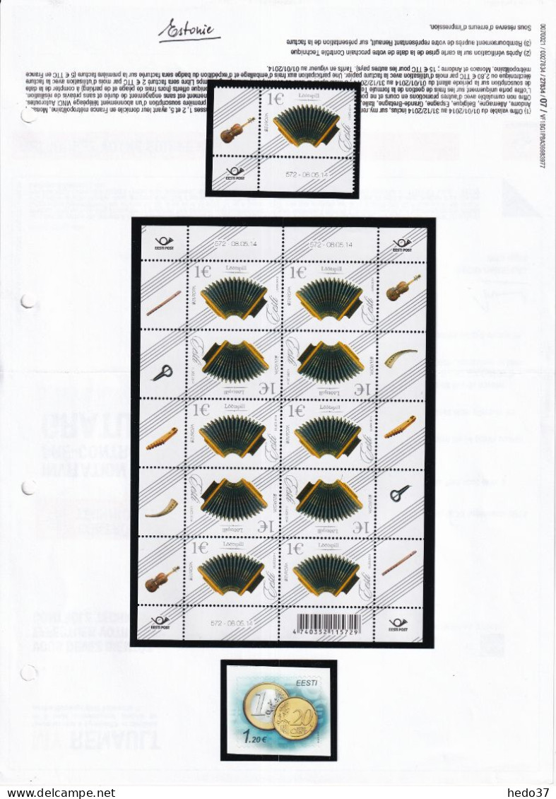 EUROPA 2014 Estonie N°735/736 - Neuf ** Sans Charnière - TB - 2014