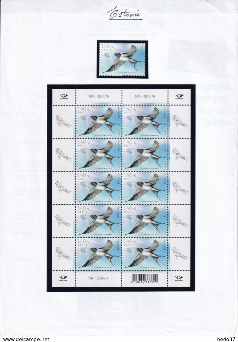 EUROPA 2019 Estonie N°876/877 Oiseaux - Neuf ** Sans Charnière - TB - 2019