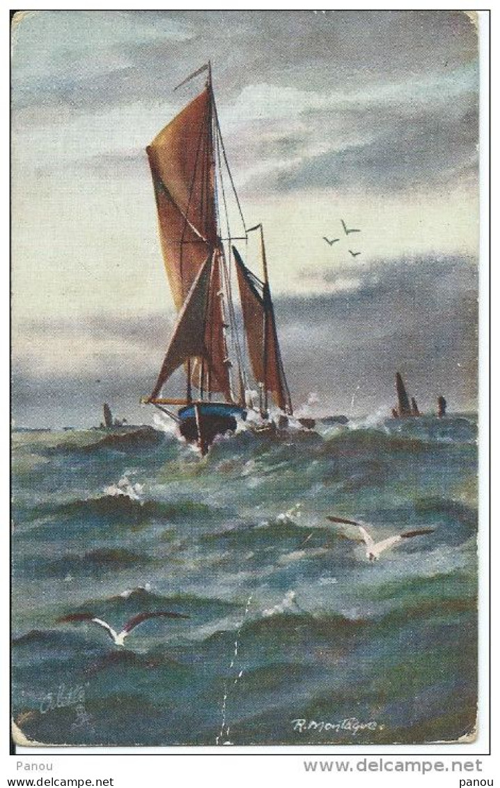 LOT 2 CPA POSTCARDS TUCK'S OILETTE SHIPS AIRPLANE MONOPLANE MAIL STEAMER OCEAN SAILING VESSEL - 1914-1918: 1. Weltkrieg